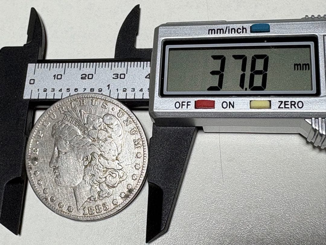 【本物保証】アメリカ　モルガンダラー　銀貨　1883年銘　加工跡有り　26.2g