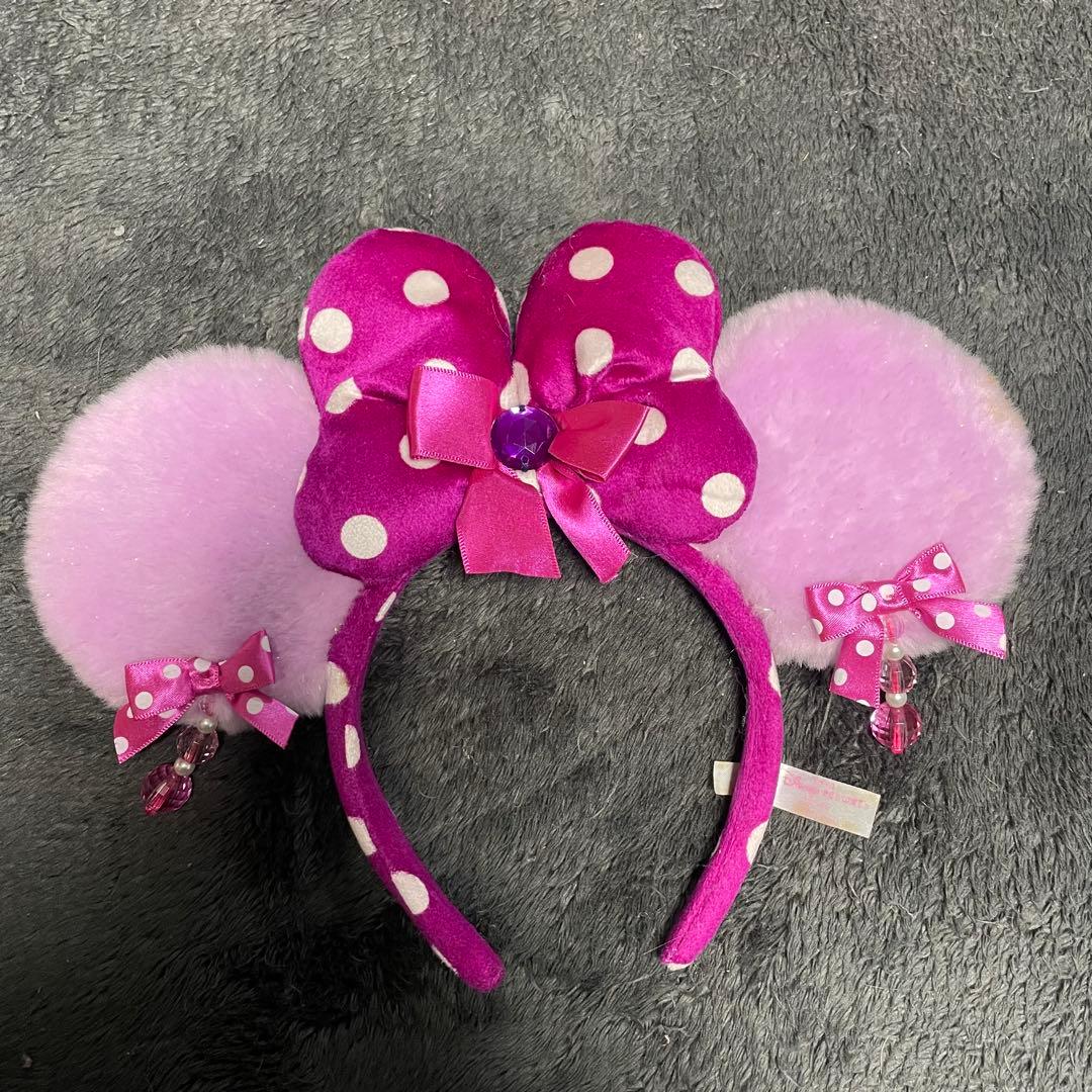 ディズニー ミニー カチューシャ イヤリング 紫 - メルカリ