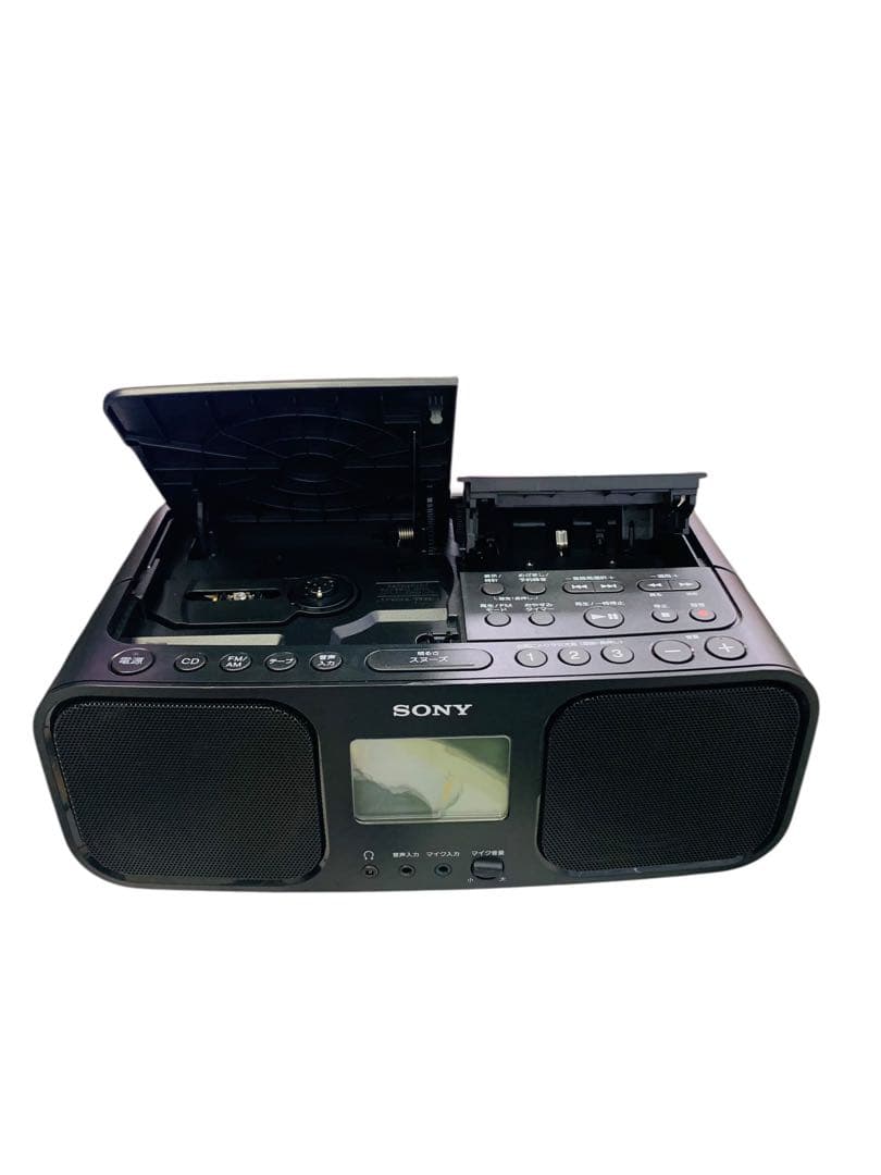 【美品】SONY CDラジオカセット レコーダー CFD-S401 ラジオ 黒