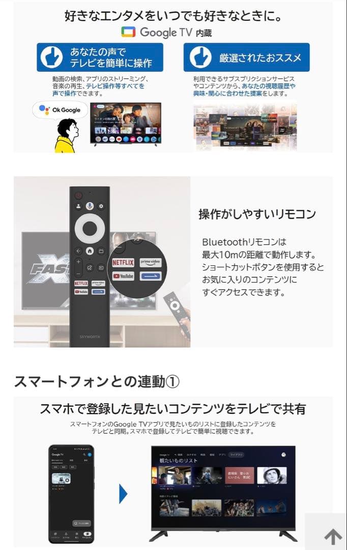 【新品未開封】SKYWORTH（F32S21Q）32インチ液晶テレビ