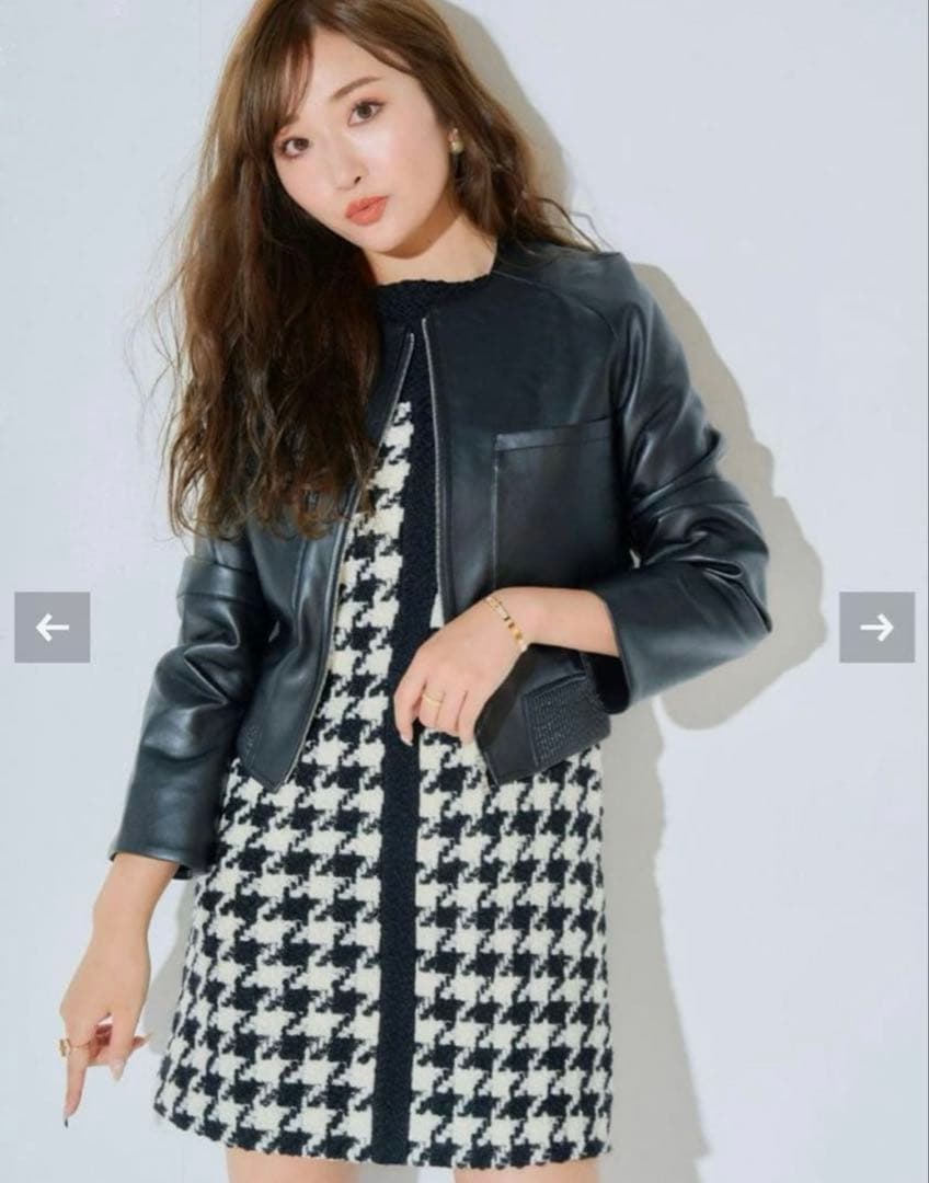 sheller ハウンドトゥースツイードドレス Marine tweed dress – shéller / シェリエ