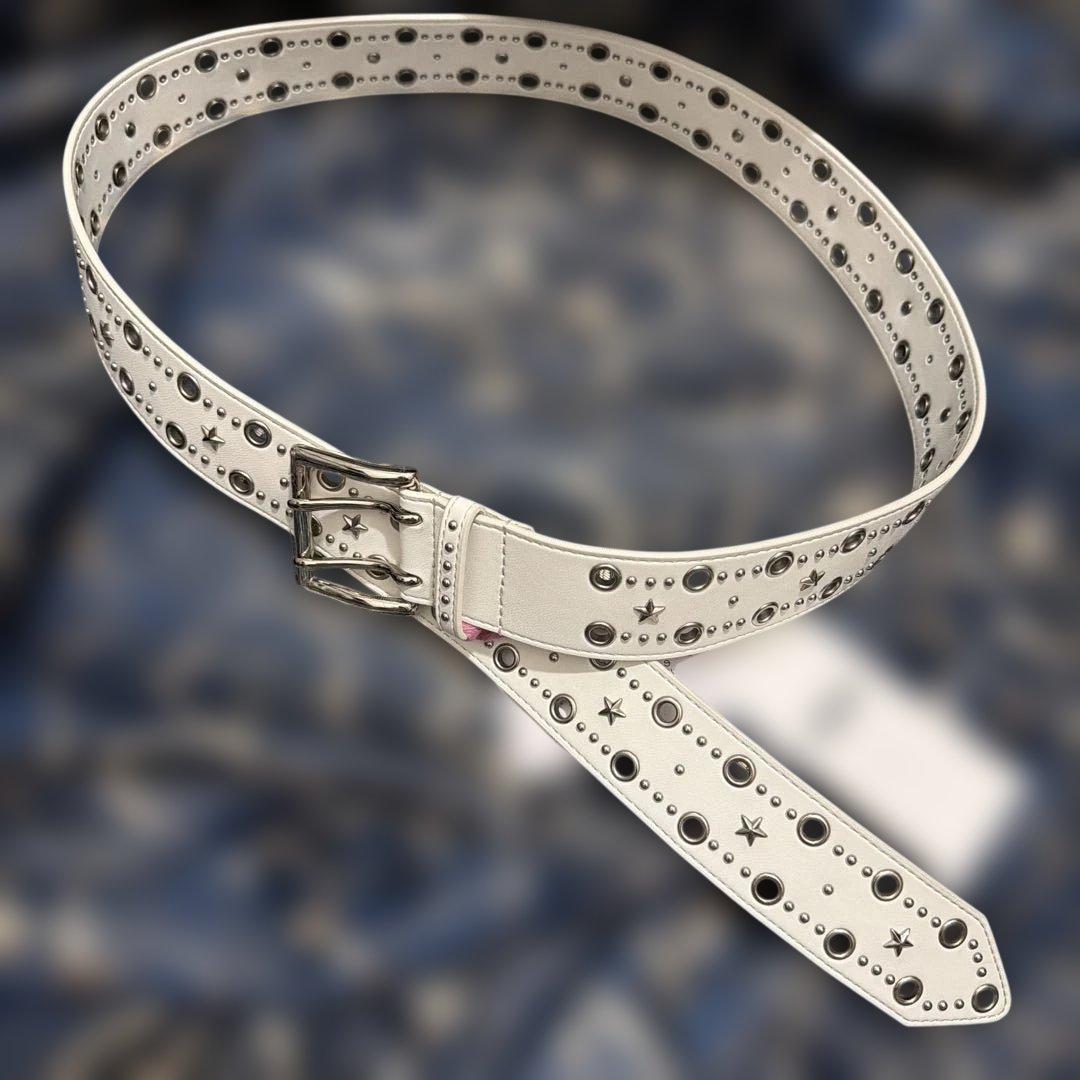 FURFUR スタッズ付きホワイトベルト - メルカリ