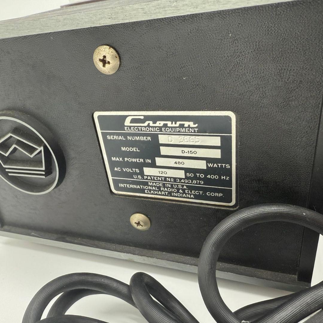 アンプ CROWN D-150Vintage Stereo PowerAmplifier
