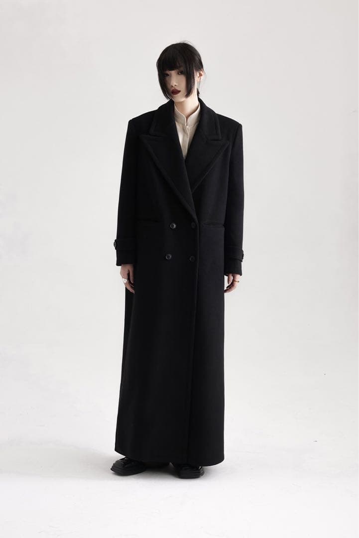 APOZI Collection ダブルスーパーロングコート ブラック - メルカリ