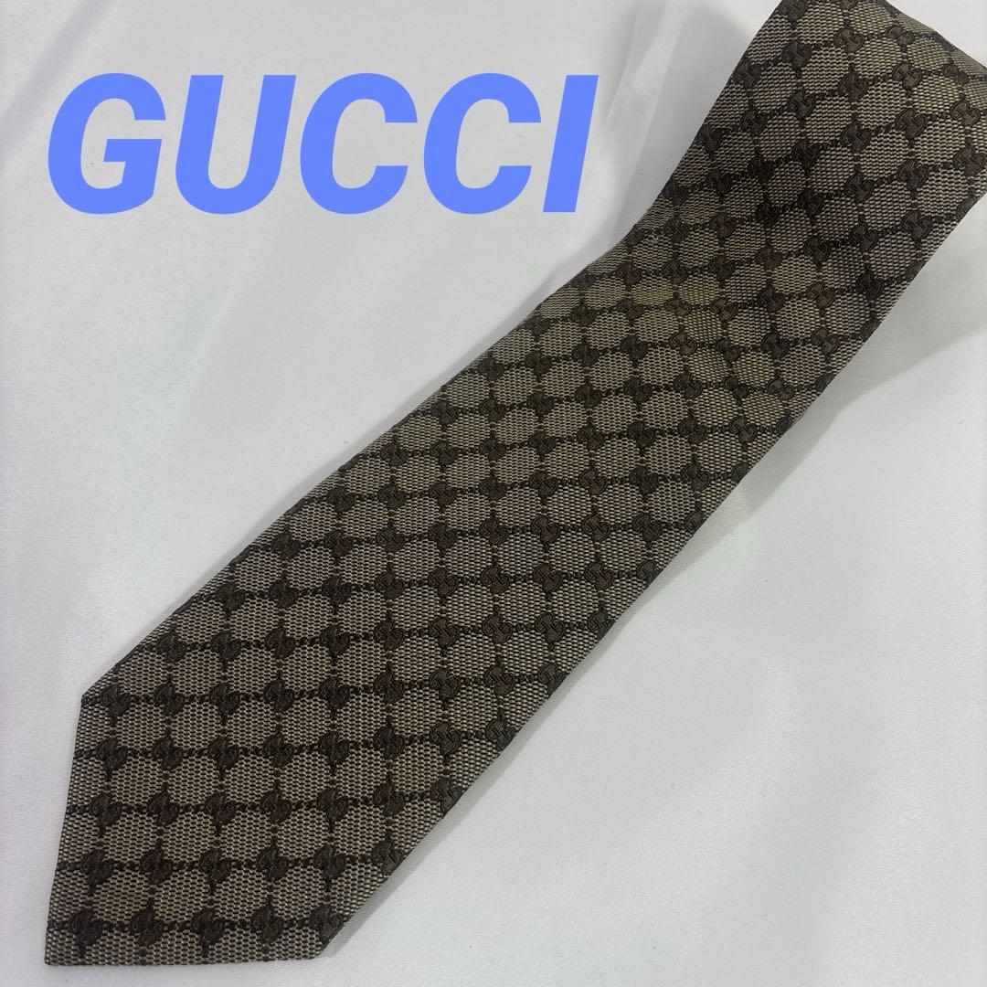 GUCCI GGジャカード シェリーライン ネクタイ ベージュ系 - メルカリ