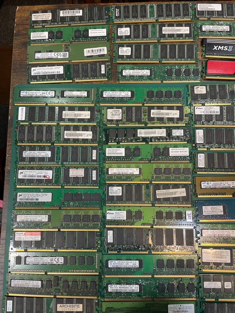 ジャンク PCメモリ 100枚 都市鉱山 金メッキ