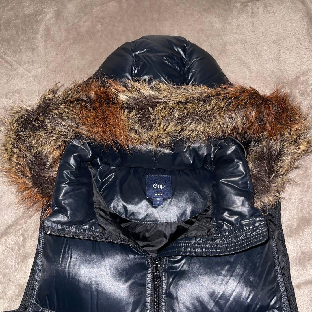 00s old gap ファー ダウン ベスト 光沢 y2k archive - メルカリ