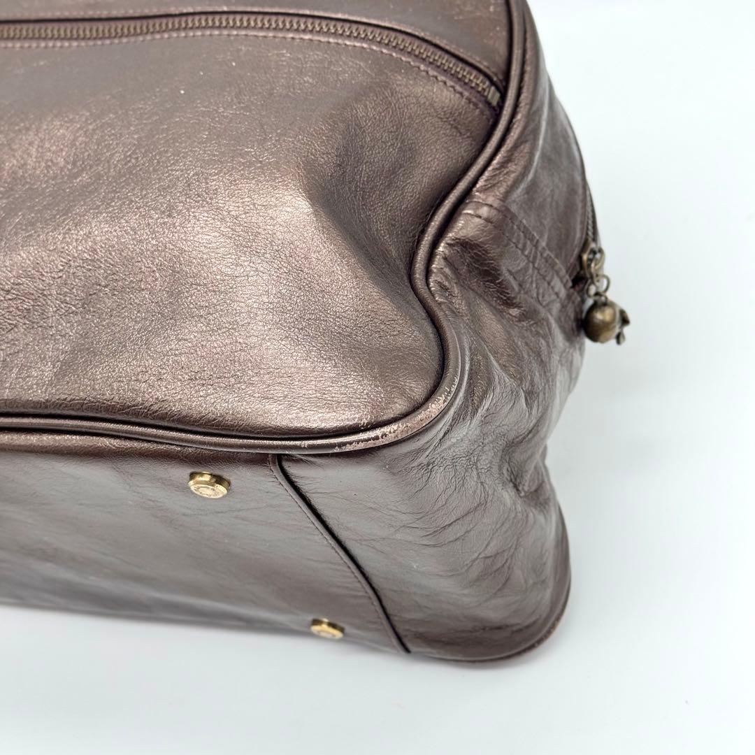 希少 ヒステリックグラマー ADMJ コラボ レザー ボストンバッグ ブロンズ