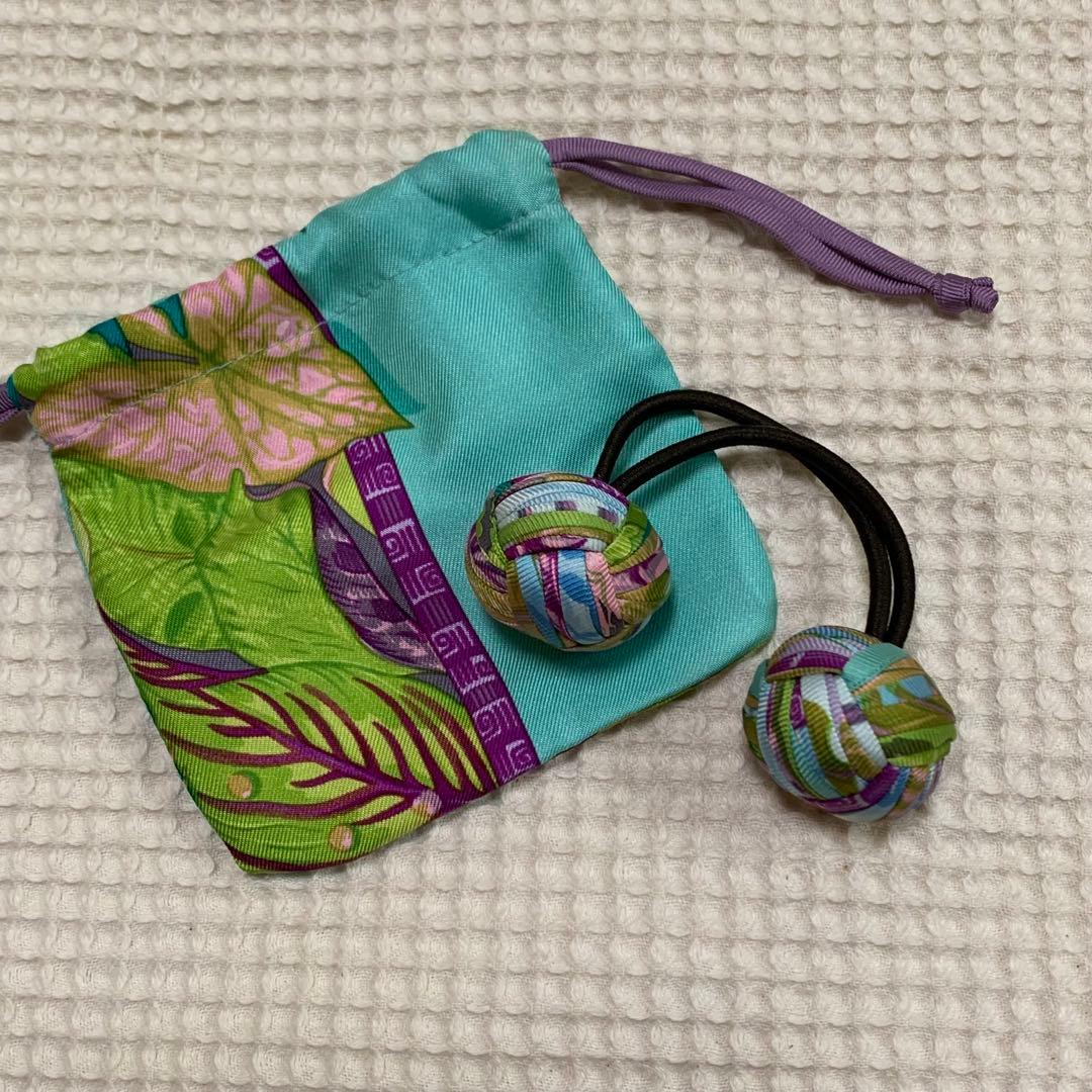 極美品 エルメス ポンポン ヘアゴム シルク ヘアアクセサリー 極美品 エルメス ポンポン ヘアゴム シルク ヘアアクセサリー