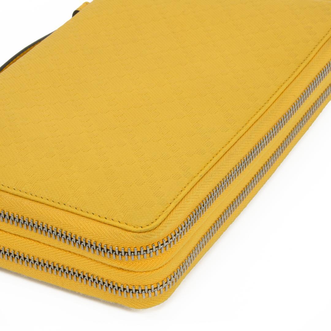 本物 グッチ 長財布 ダブルファスナー メンズ ディアマンテ 黄色 レア
