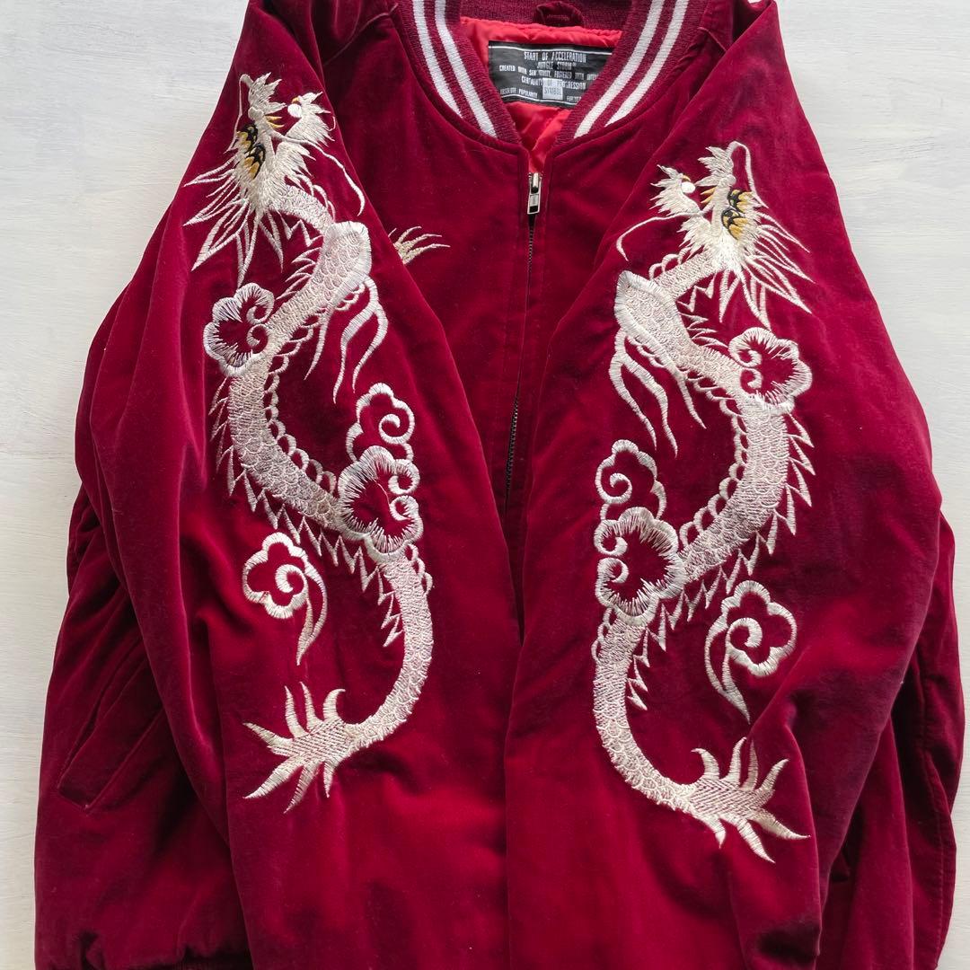 JUNGLE STORM ベロア スカジャン 別珍 龍 鷹 ビンテージ - メルカリ