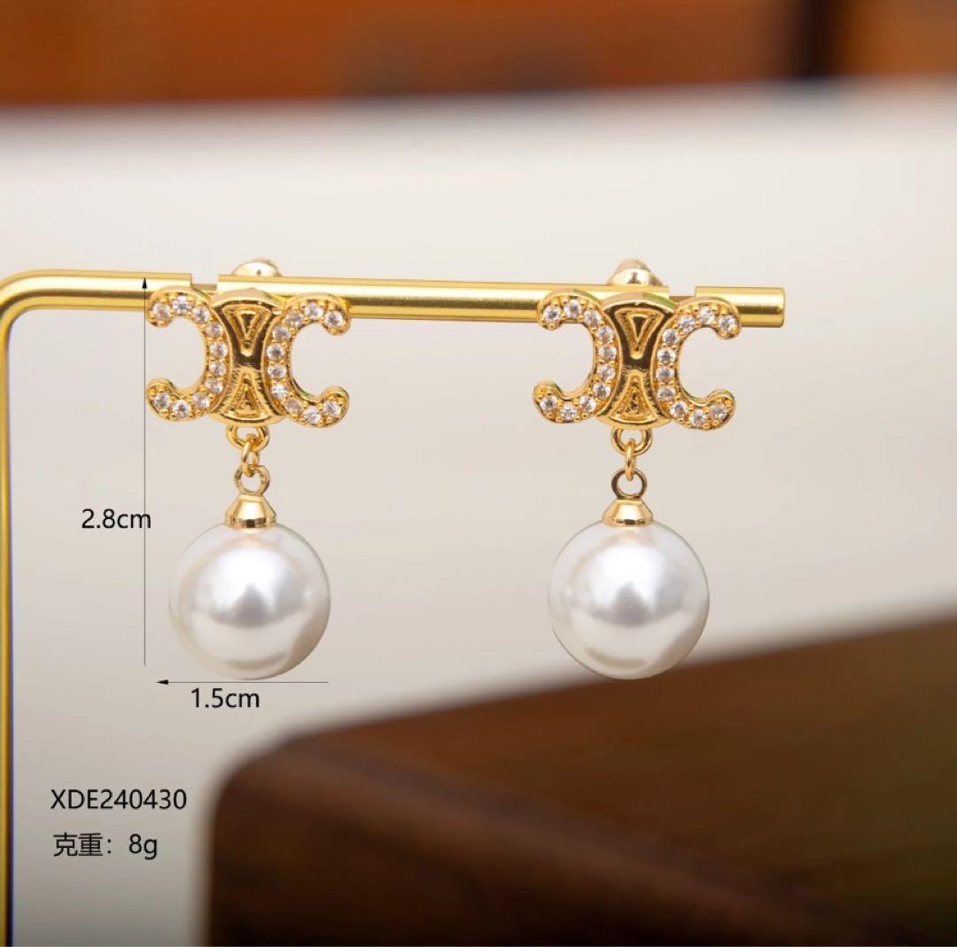 セリーヌ CELINE ピアス パール ゴールド トリオンフ 新品・未使用