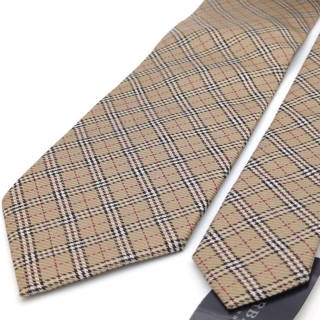 新品未使用】バーバリーロンドン ネクタイ ベージュ ノバチェック