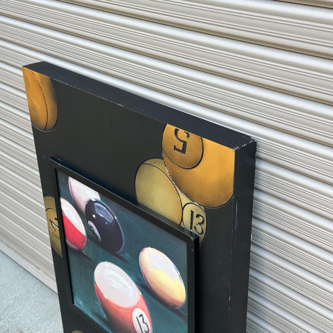ビリヤード ボール デザイン 木製看板 アートパネル ガレージ バー