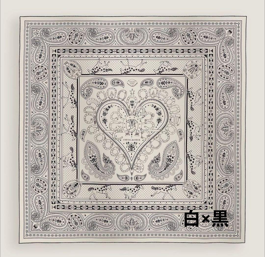 新品・2025AW エルメス カシシル140 シュヴァルドゥクールバンダナ