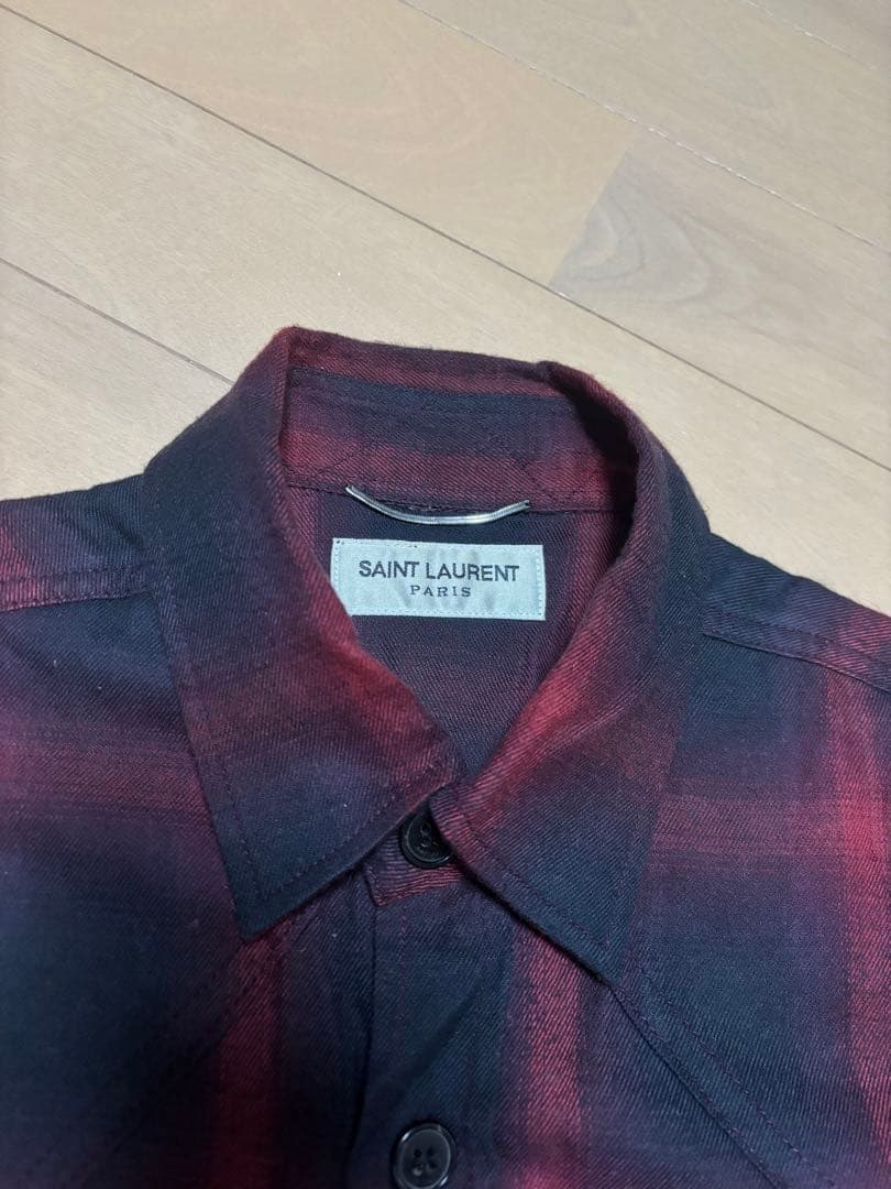 SAINT LAURENT 2015エディ期 サイズXS 長袖チェックシャツ - メルカリ