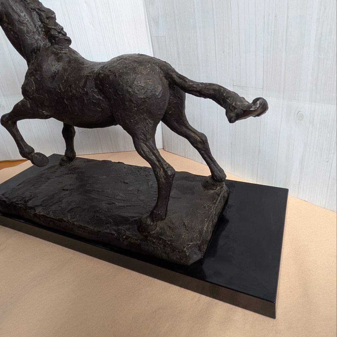 友澤正彦】春風 馬 ブロンズ像 1977年 銅製 置物 彫刻 オブジェ