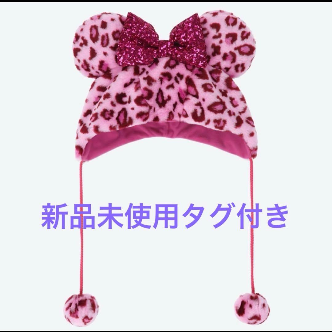 ミッキー耳付きピンクヒョウ柄帽子 ミッキー耳・ヒョウ柄帽子・ピンク - メルカリ