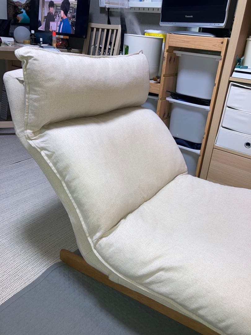(引取り限定)　無印良品　純正品　ハイバックリクライニングソファ+オットマン ハイバックリクライニングソファ用オットマン ポリエステル平織 | 無印良品