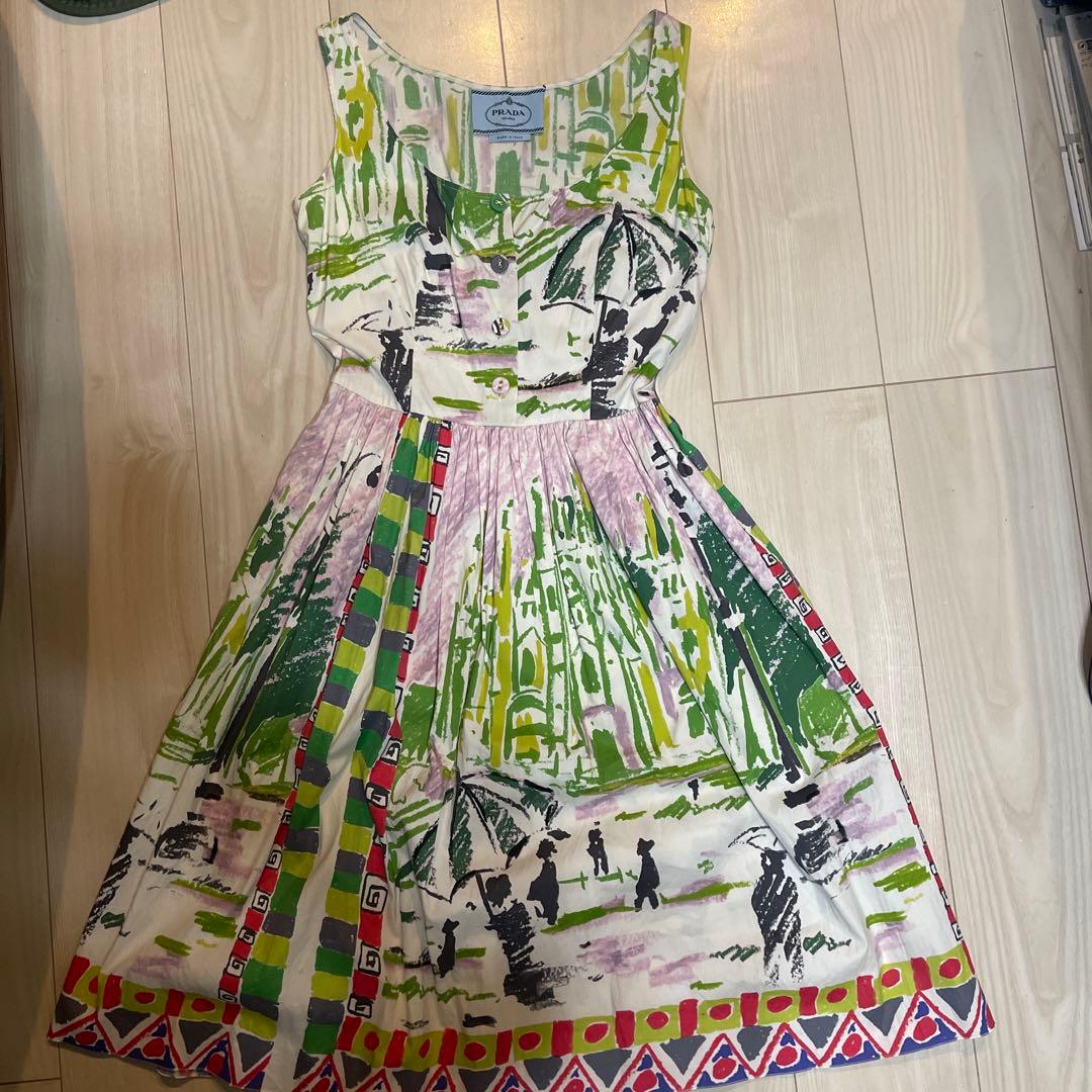 PRADA ワンピース PRADA＊Re-Nylon Gabardine pinafore エプロンドレス＊送料込 (PRADA