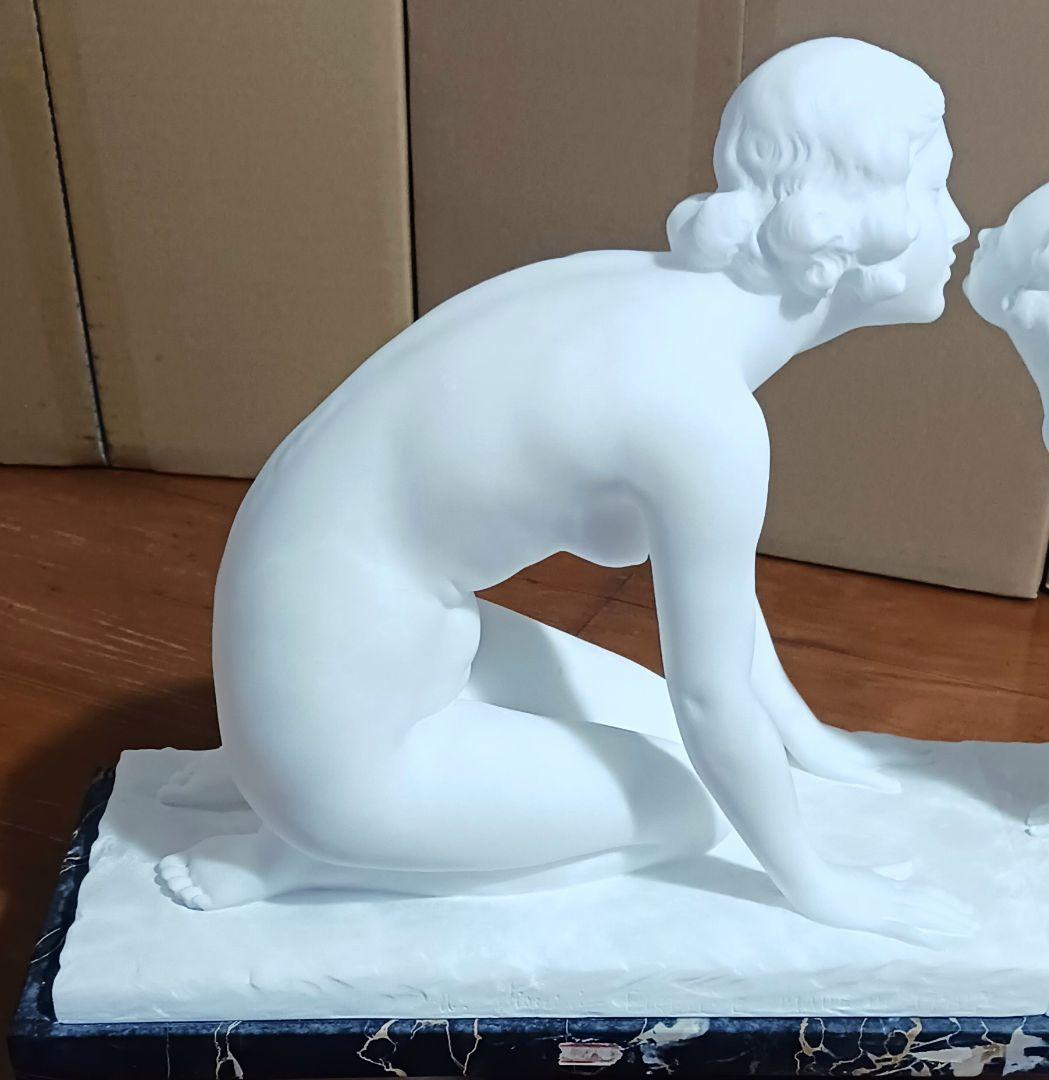 ウンベルト スティアチーニ 母子裸像 アラバスター 19~20世紀