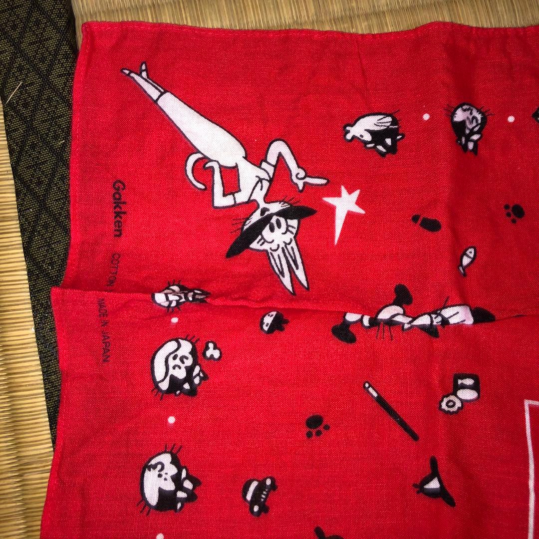 くろねこ めいたんてい 昭和 レトロ ハンカチ - メルカリ