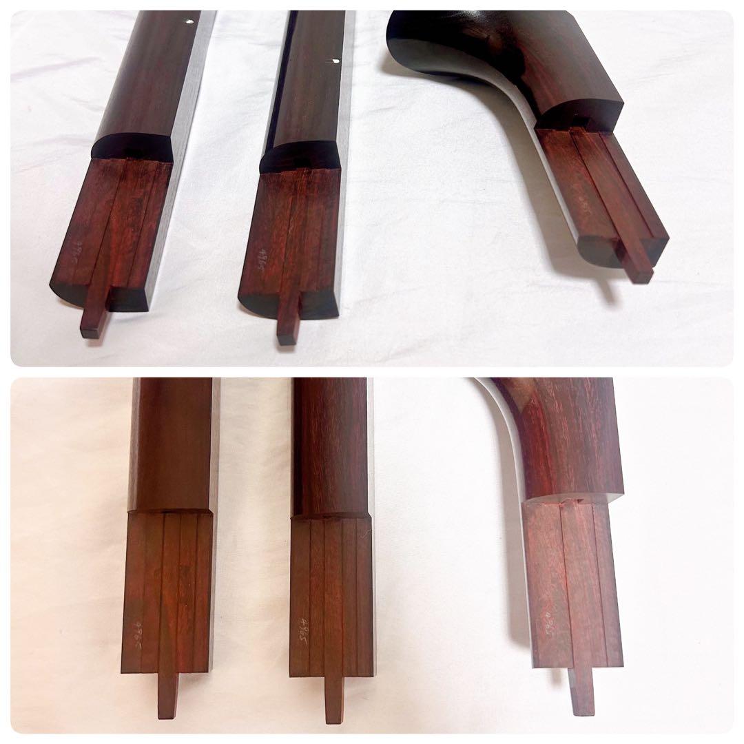 【希少】民謡三味線　中棹　紅木　正寸　二本溝　丸打胴　皮やぶれなし　天神欠けなし