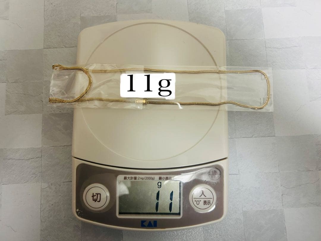 K18 6面カットダブルネックレス 50cm 10.5g