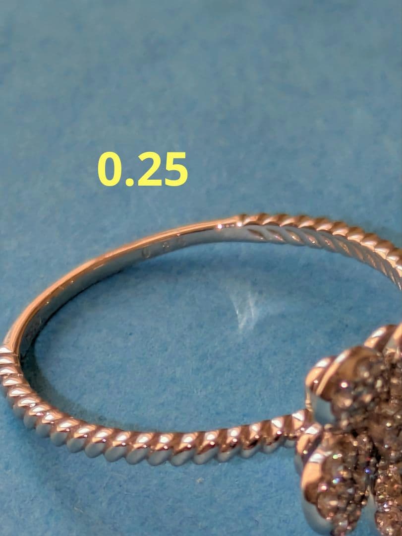 【新品】フラワー　H＆Cダイヤモンドリング　pt950 0.25ct お花リング