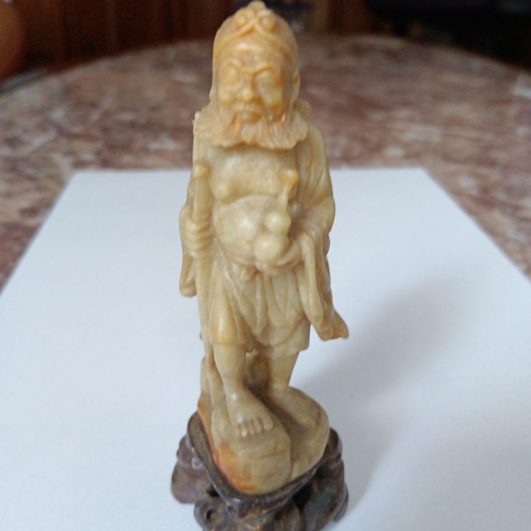 翡翠製人物像 約11cm 木製ベース付き 銀製 翡翠 ー 三宝堂オンラインショップ