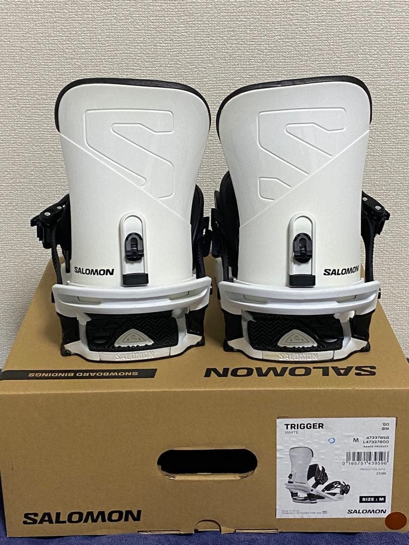 【未使用】SALOMON TRIGGER ビンディング M ホワイト/ブラック SALOMON（サロモン） [日本正規品]スノーボード ビンディング トリガー