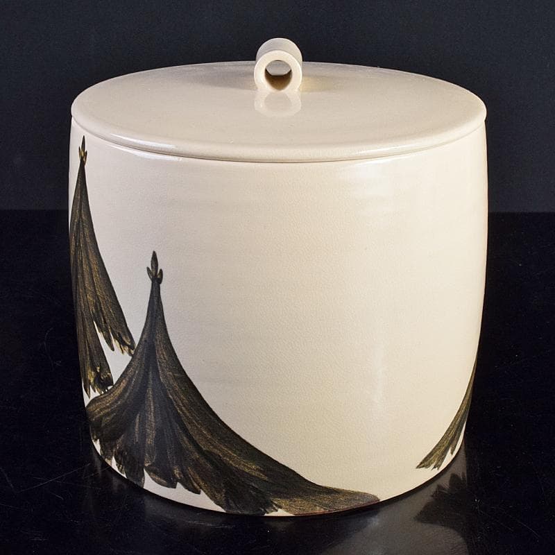 京焼 三浦竹軒造 鉄絵 鳥山水図 水指 共布共箱二重箱 C R8833B - メルカリ