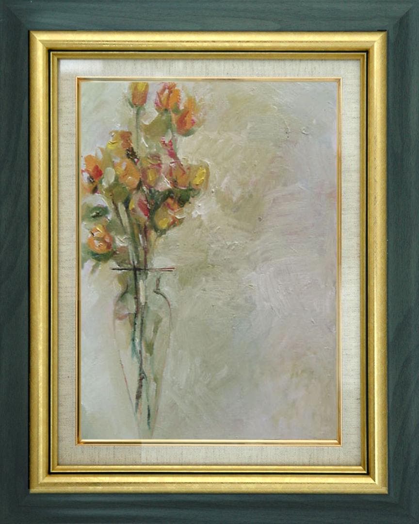 油絵 菅家令子 絵 絵画 インテリア uF6-113402 花 ばら - メルカリ