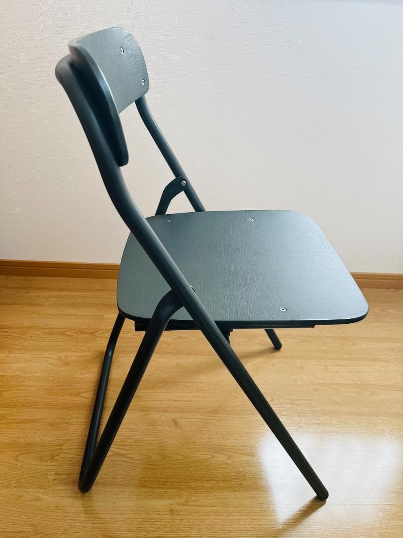 無印良品 MUJI スチールパイプ折りたたみチェア ダークグレー - メルカリ