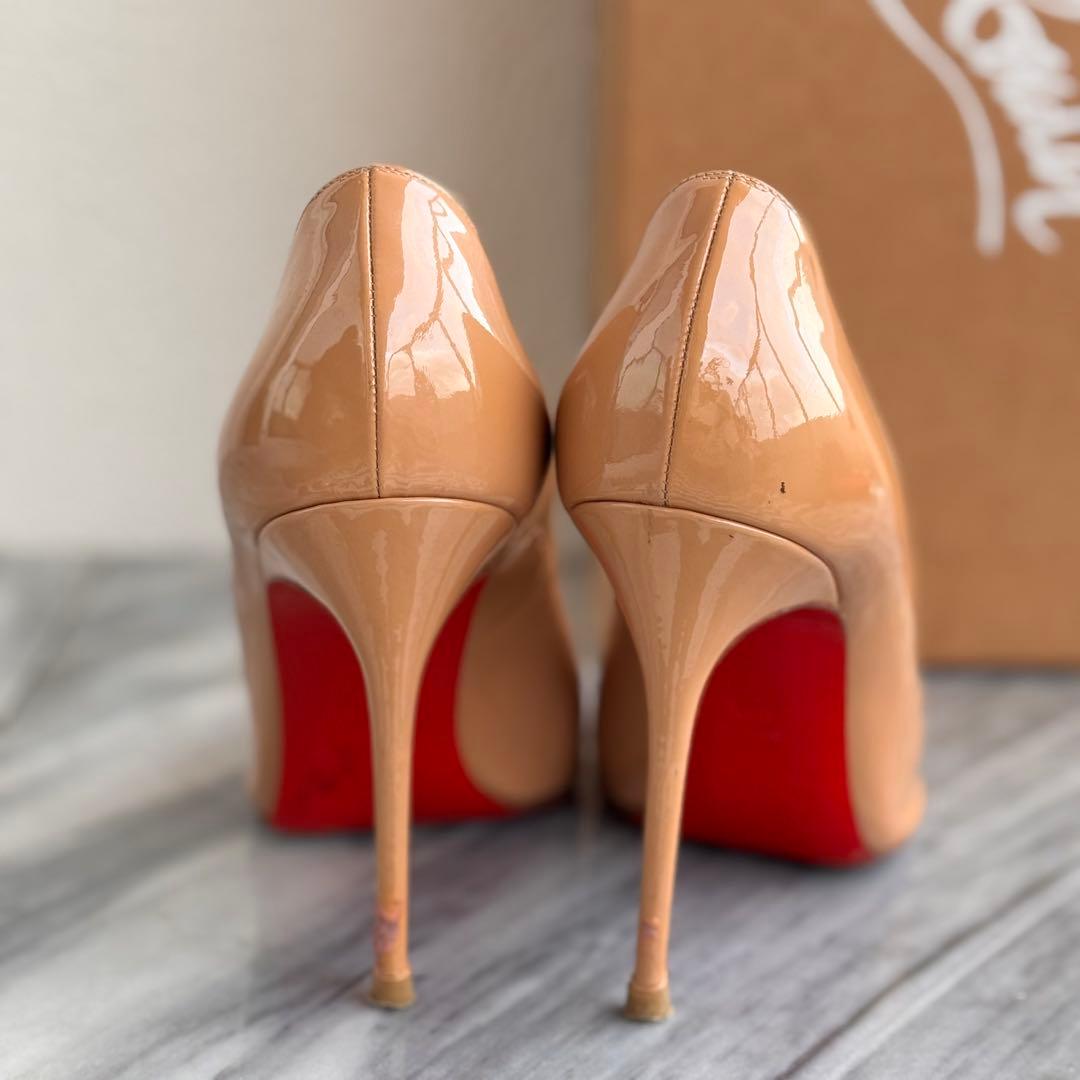 クリスチャンルブタン ハイヒールパンプス ベージュ ヌードカラー38.5