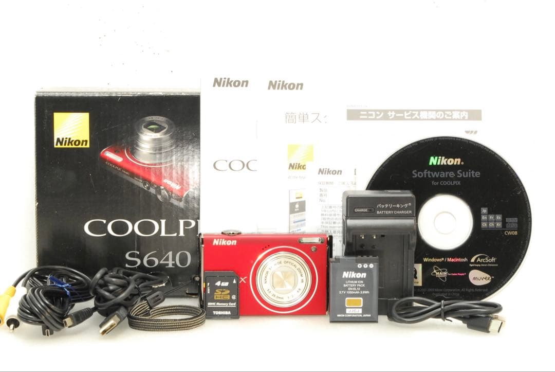 Nikon COOLPIX S640 ❤️スマホ転送 動作確認済 レッド コンデジ