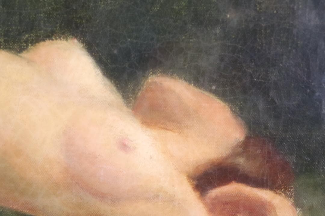 真作保証 19世紀 古画 Kizeevsky 「横たわる裸婦」 油彩15号