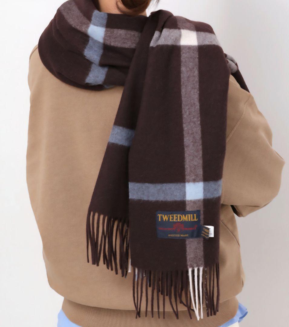 ツイードミルストール　ブラウン　70-190cm TWEED MILL（ツイードミル） ストール 70×190 大判ストール レディース