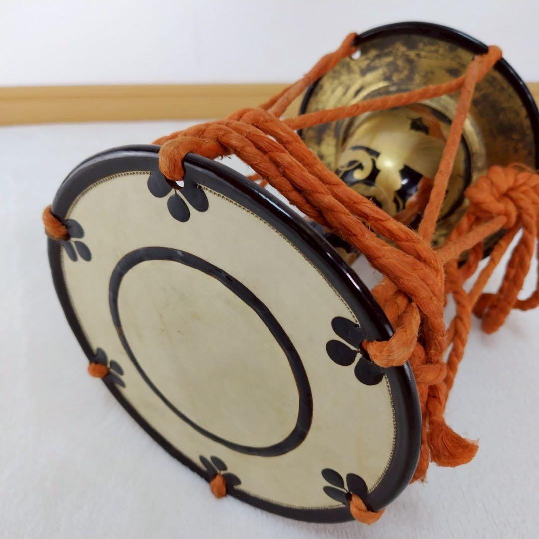 小鼓 和楽器 打楽器 締太鼓 能 歌舞伎 伝統芸能 金蒔絵 本革 雅楽