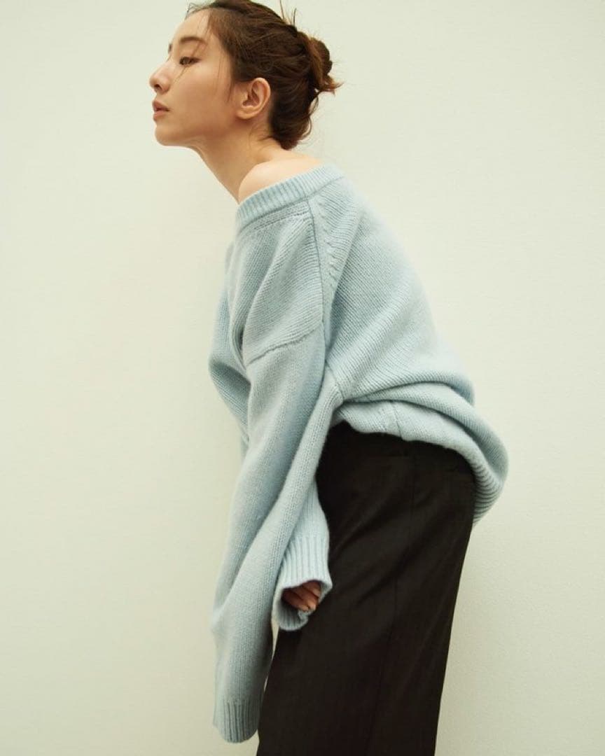 MINAMI TANAKA×CLANE V NECK KNIT TOPS SAX - メルカリ