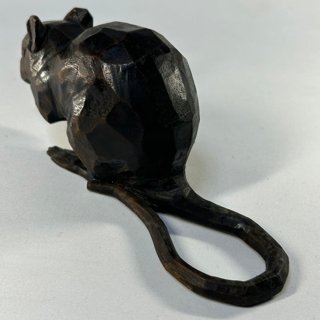 高橋丈雲 木彫り 鼠 木製 ネズミ 彫刻 置物 干支 - メルカリ