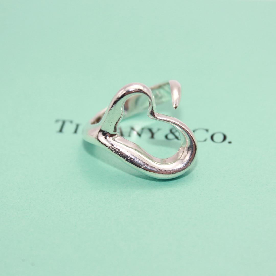 美品 Tiffany&Co. ティファニー オープンハート リング 指輪 8号 TIFFANY&Co.（ティファニー） 8号 リング・指輪 オープンハート エルサ