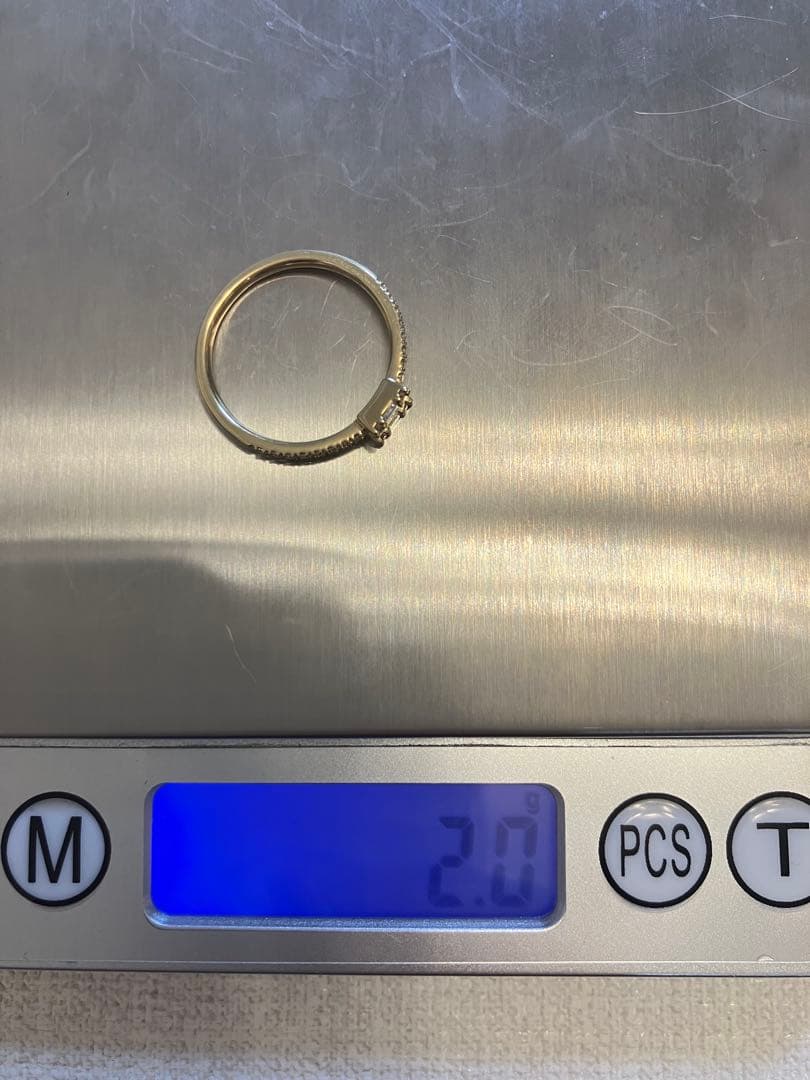 ベルシオラ　バケットカットダイヤモンド　リング　k18 0.24ct 13号