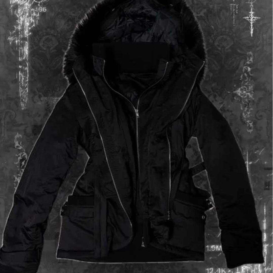 ファージャケットグランジダークコアy2kモッズコート平成ギャルお兄系