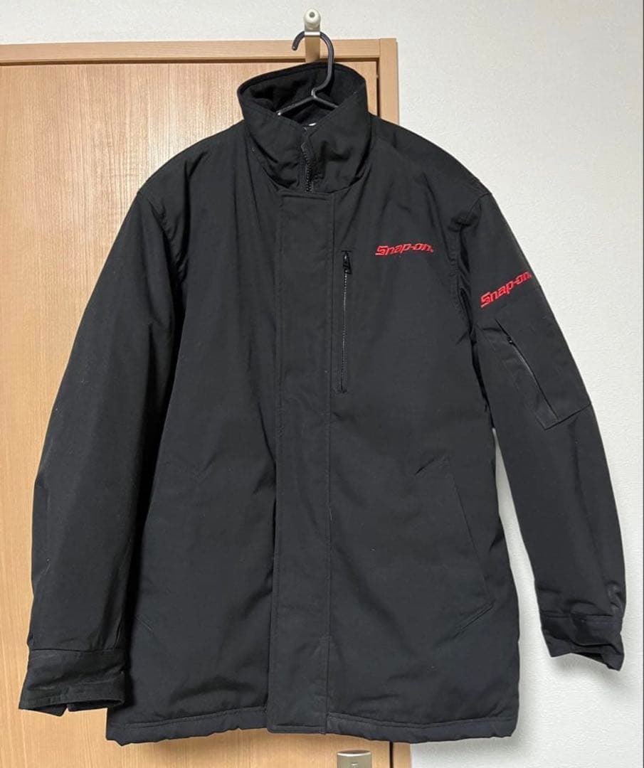 今日だけ価格】Snap-on ブラック 中綿ジャケット 刺繍ロゴ - メルカリ