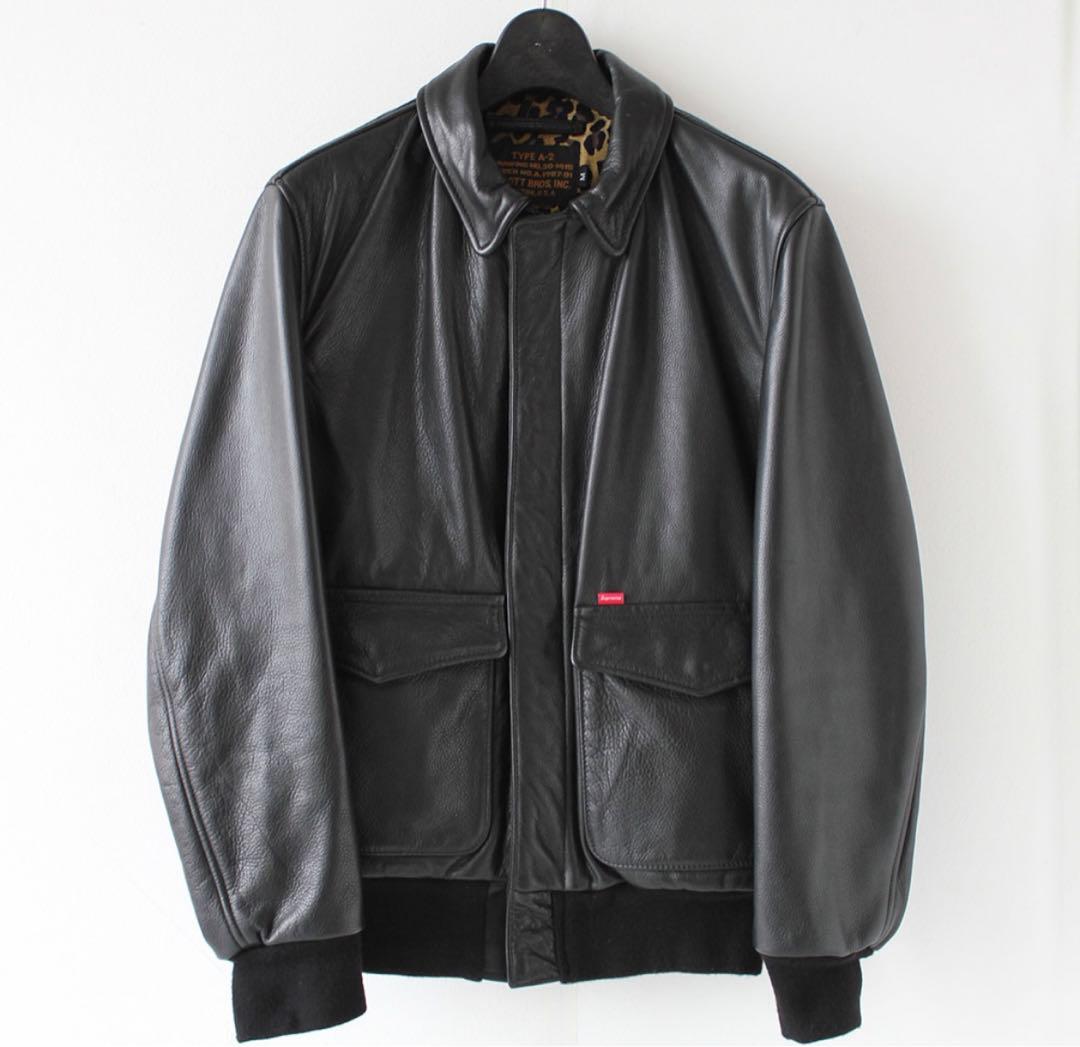 Supreme Schott Leather A-2 Jacket ブラック M - メルカリ