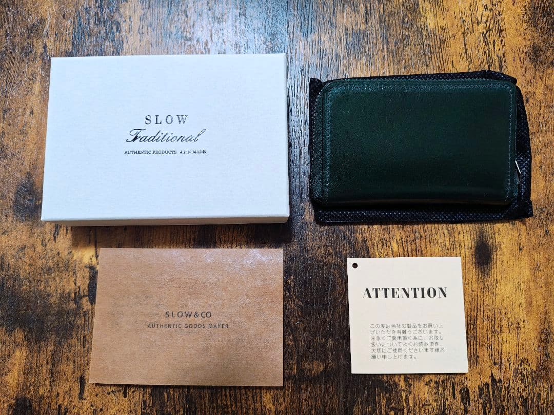 SLOW コードバン ケース グリーン 快適ファッション - SLOW コードバン コインケース グリーン