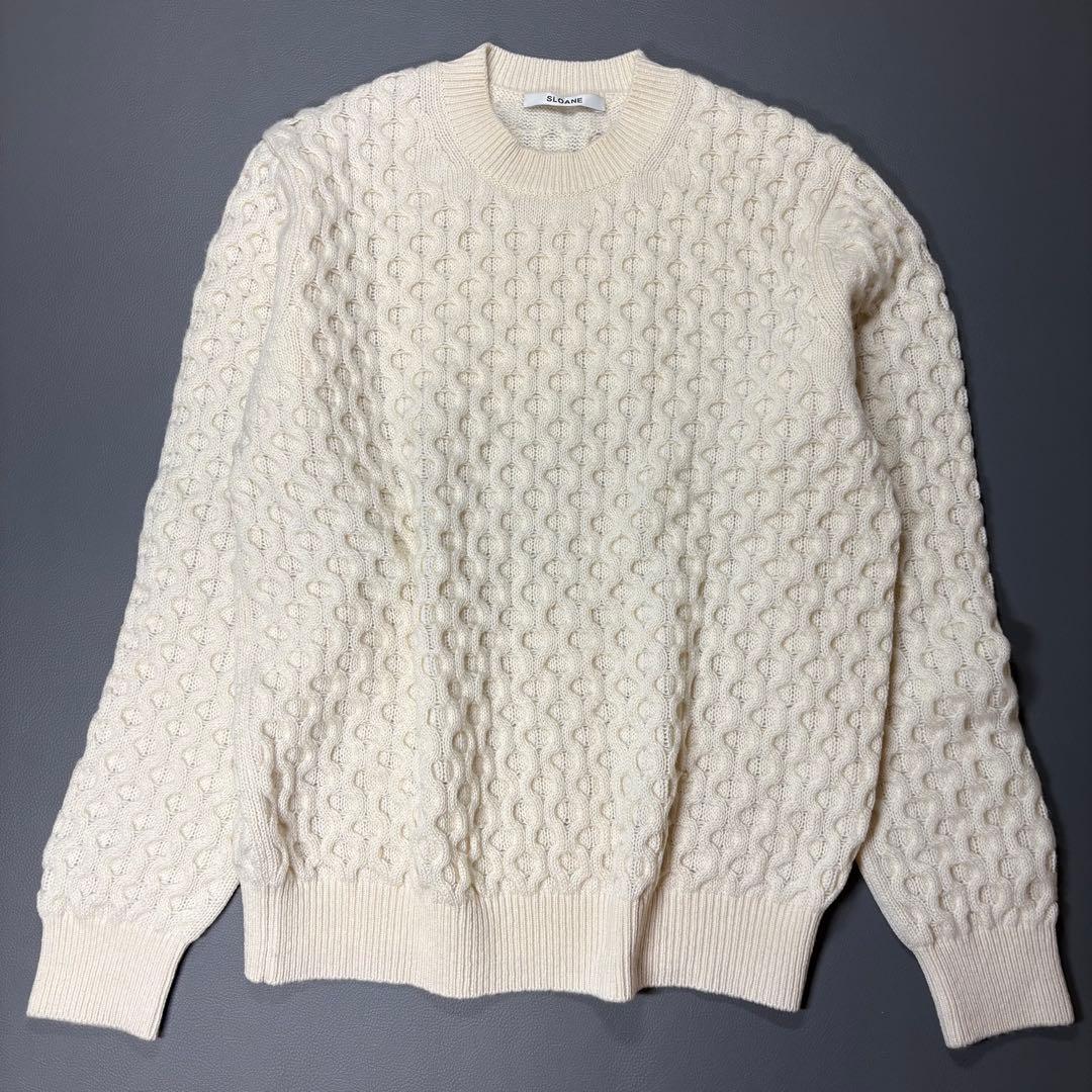SLOANE カシミヤ ハニカム ケーブル クルーネック ニット セーター セール】【別注】SLOANE / 12ゲージ カシミヤ クルーネック ニット