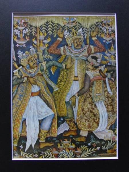 IDA BAGUS MADE（イダ　バグス　マデ）、面踊り、希少大判画集画