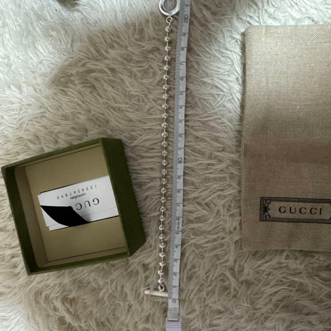 GUCCI 新品同様品】stripe☆ボールチェーンブレスレット☆燻 925☆